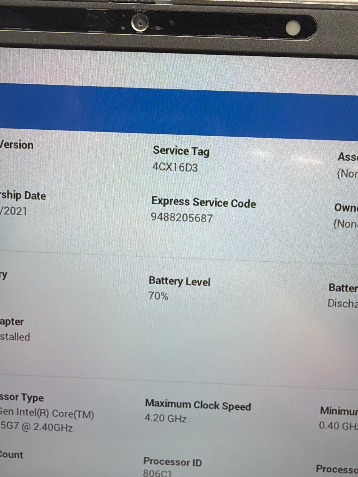 DELL LATITUDE 7420 i5-1135G7@2.40GHz 8GB RAM 512GB M.2 NVMe W11H TOUCH *READ