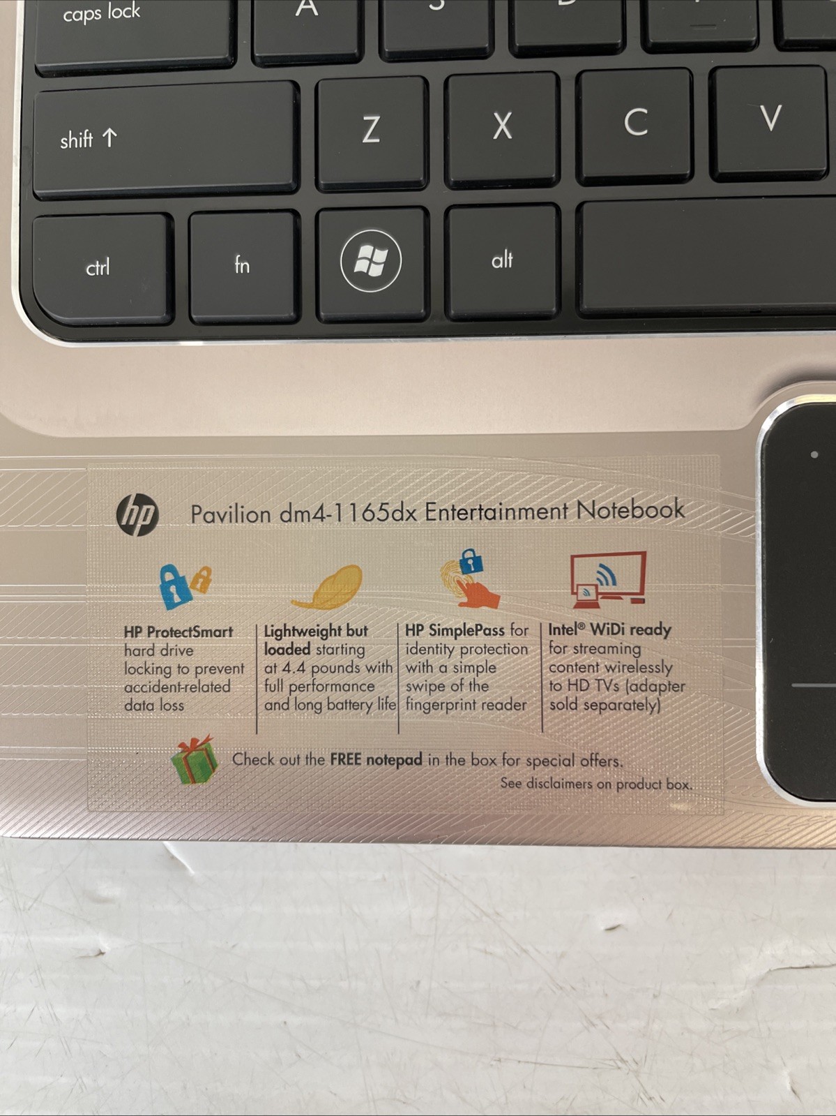 HP Pavilion DM4-1165DX Intel i5-450M 2.4GHz 4GB RAM 500GB HDD Windows 10 Pro