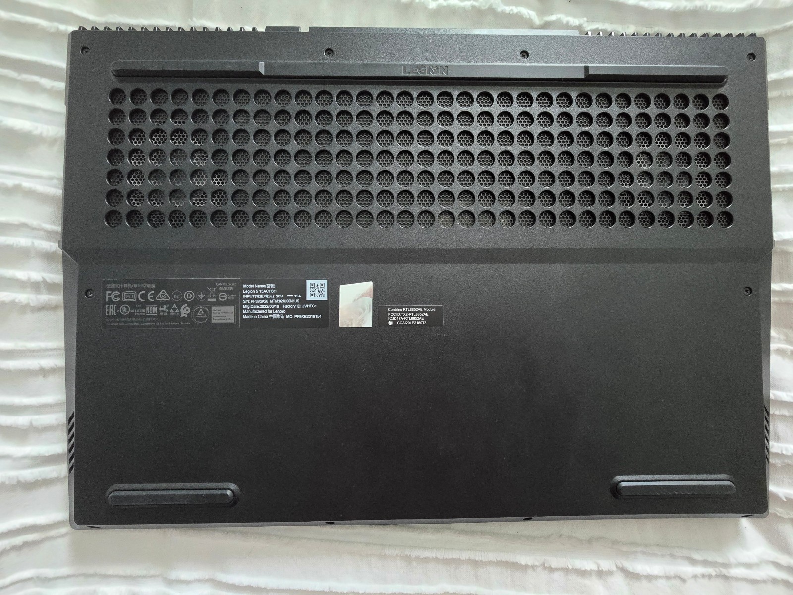 Lenovo Legion 5 15ACH6H 15.6″ (1TB SSD, AMD Ryzen 7 5800H, 2.2 GHz, 16GB RAM,…
