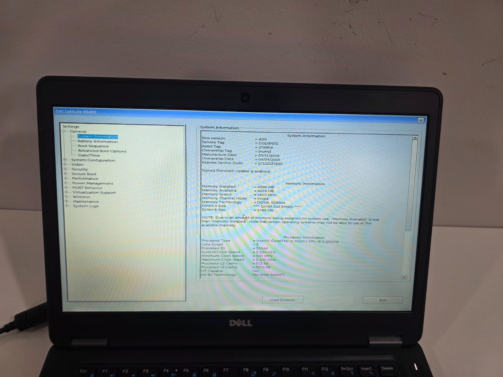 Dell Latitude E5450 Intel i5-5200U 4GB Webcam Bluetooth