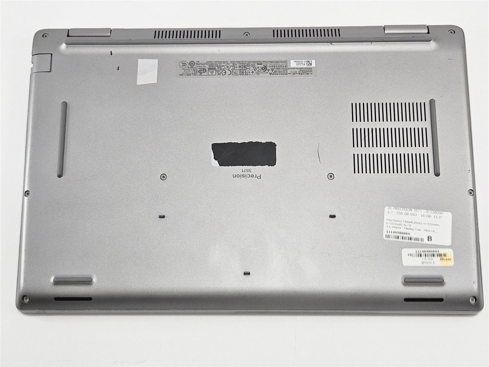 Dell Precision 3571 Intel Core i5-12600H 16GB RAM 256GB SSD 15.6″ Grey No OS