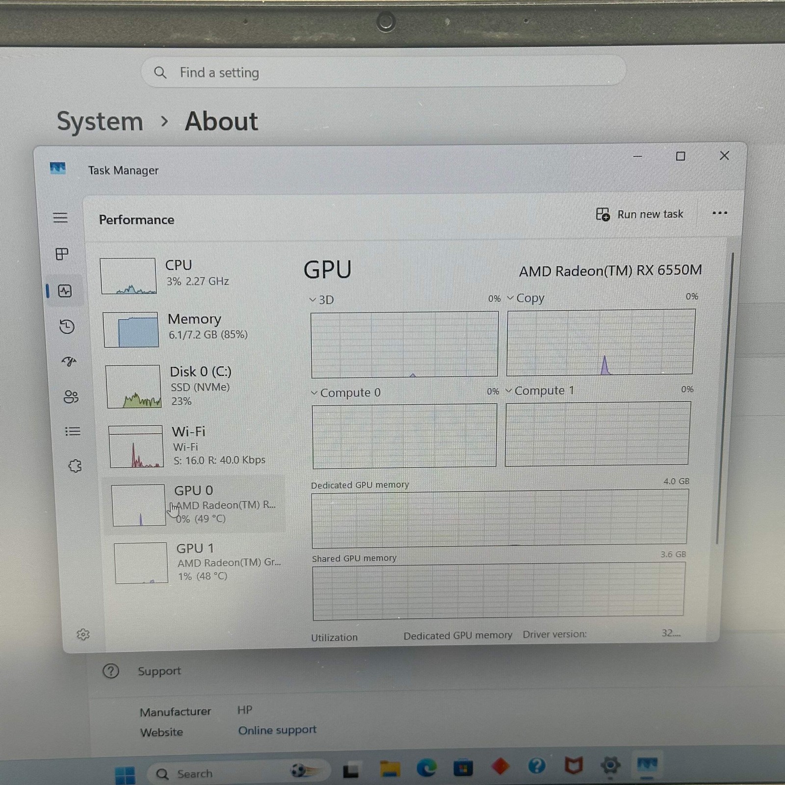 HP 15-fb2063dx 15.6″ Ryzen 5 7535HS 8GB 512GB SSD RX 6550M Laptop