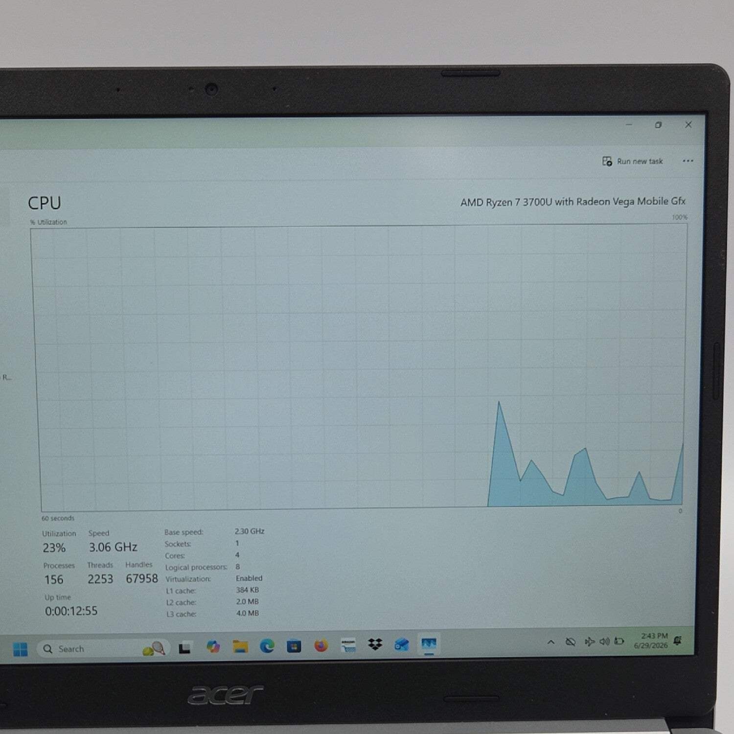 Acer Aspire 5 A515-46 15.6″ Ryzen 7 3700U 2.3GHz 8GB RAM 256GB SSD