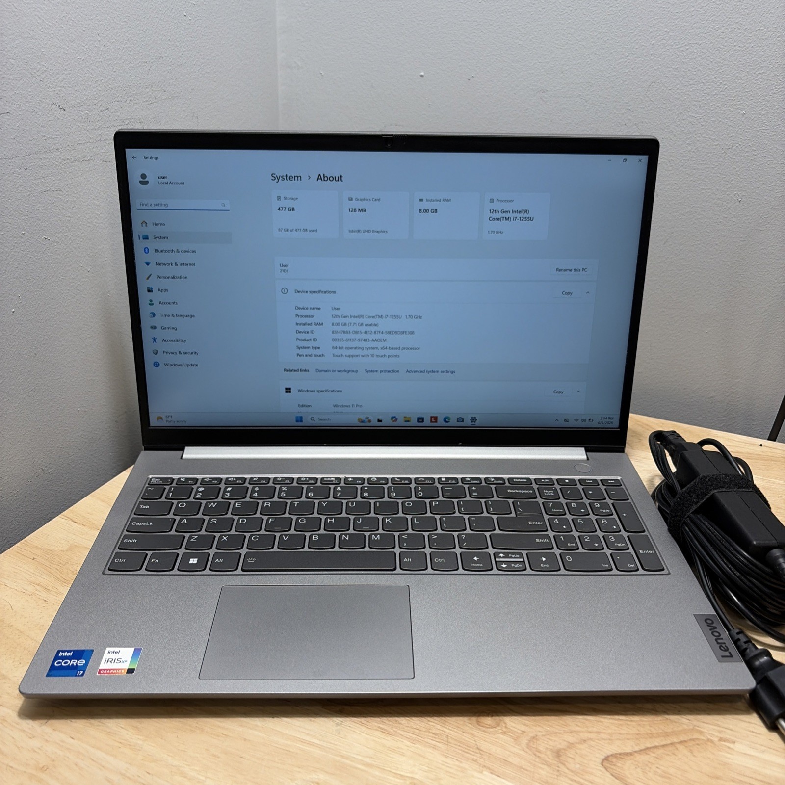 Lenovo ThinkBook 15 G4 IAP Core i5-1235U 1.3GHZ 8GB 512GB SSD, WiFi W11 Cord