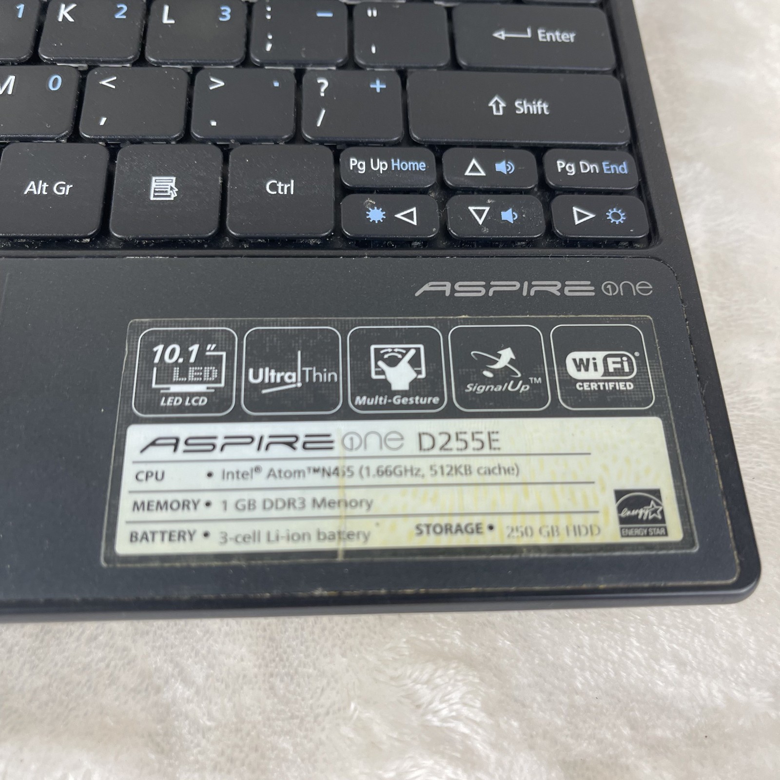 Acer Aspire One D255E Intel Atom N455 1.66GHz 1 GB (UNTESTED)