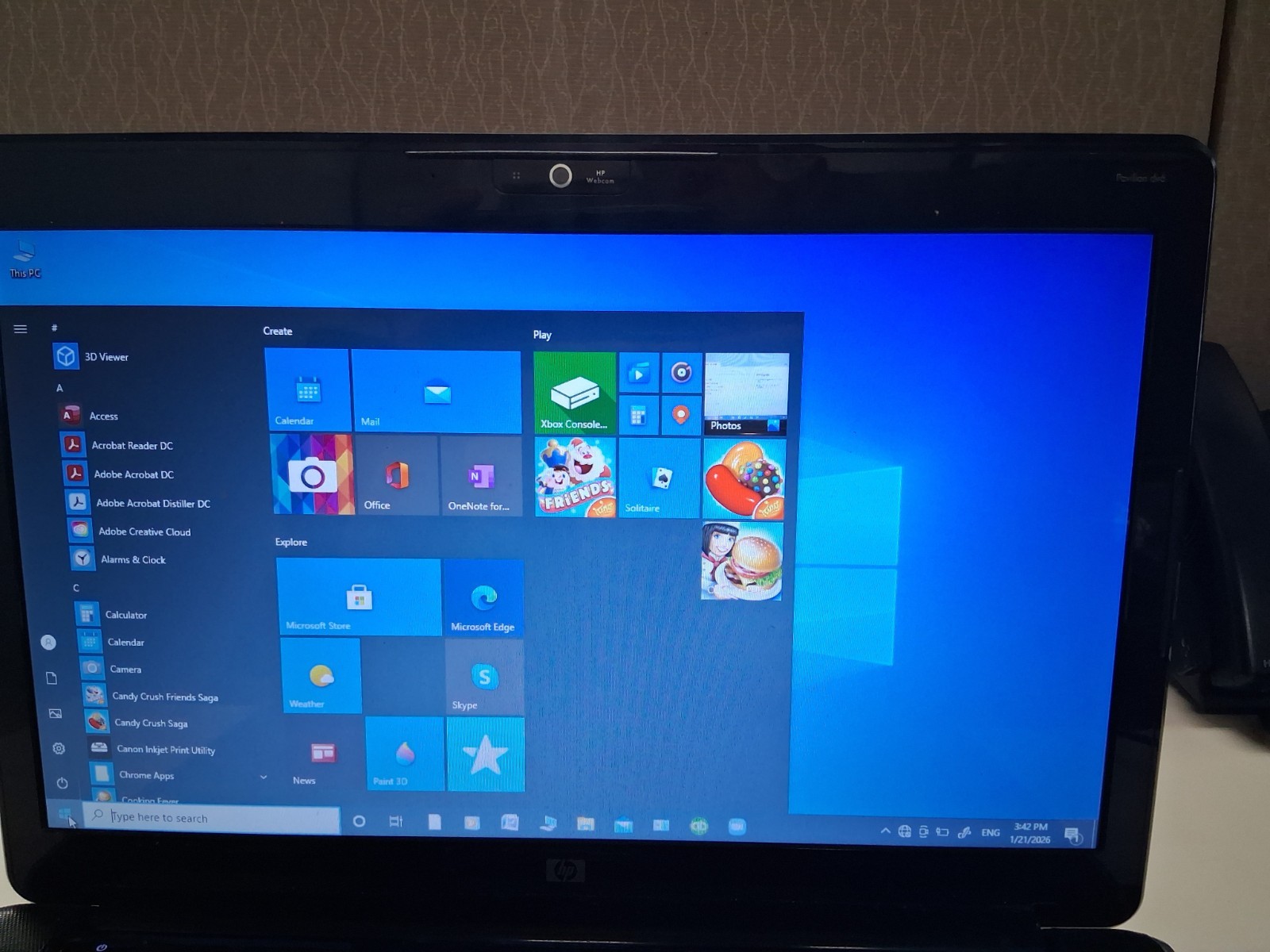 HP Pavilion dv6 Notebook PC Windows 10 PRO 4GB RAM 300 GB Hard Drive