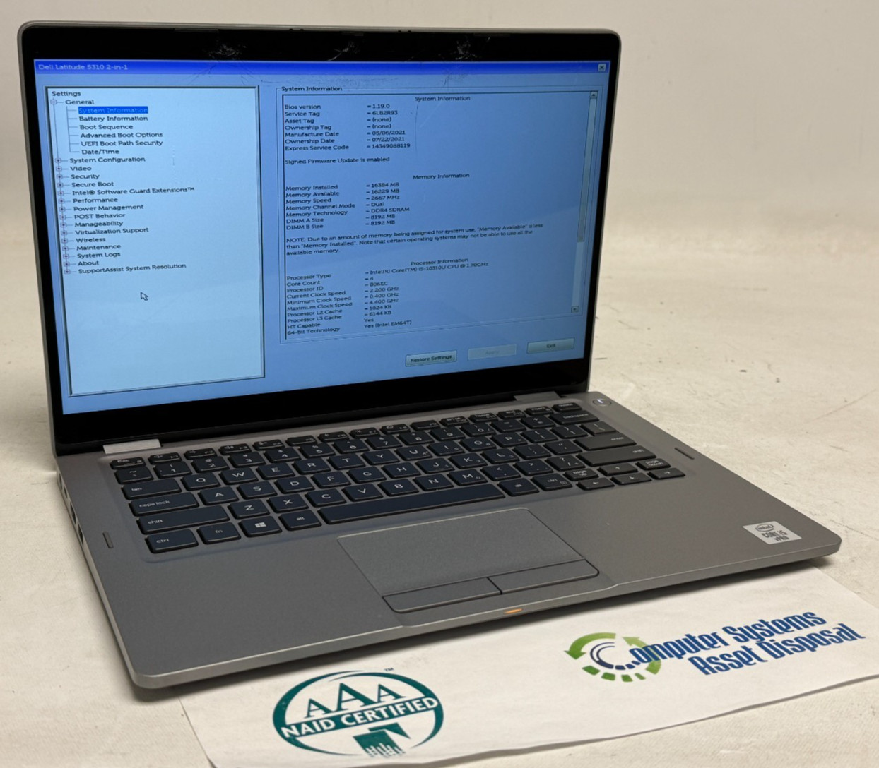 Dell Latitude 5310 2in1 13.3″ (i5-10310u – 16GB RAM – 256GB SSD – Win11Home)