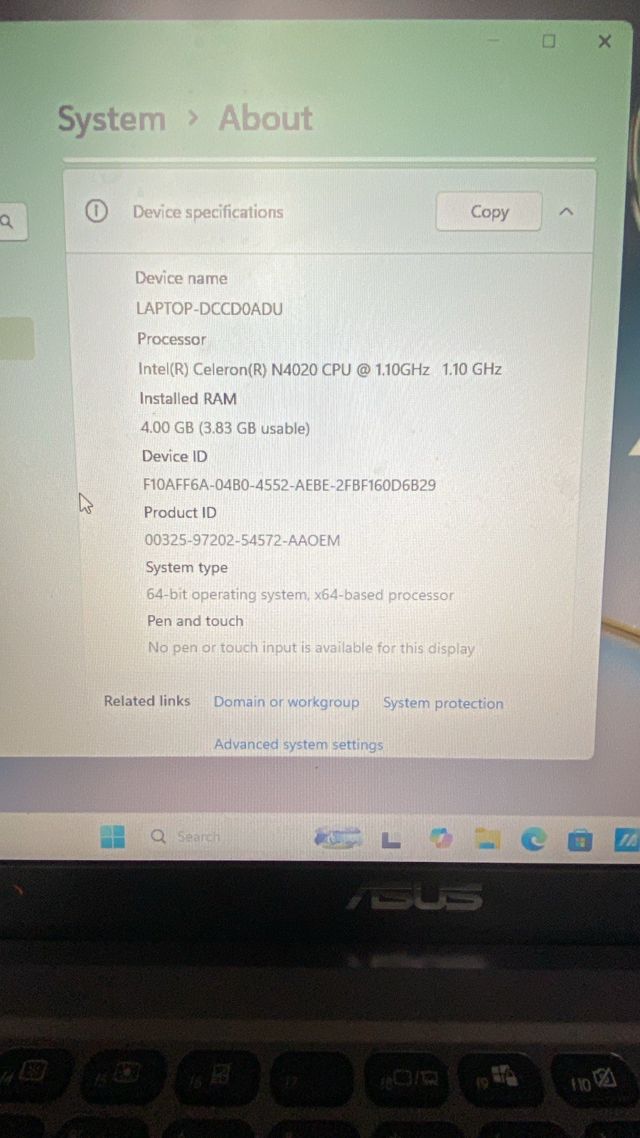 ASUS VivoBook 15 Notebook Intel Celeron N4020 4GB RAM 15.4″ Gray w/ Charger