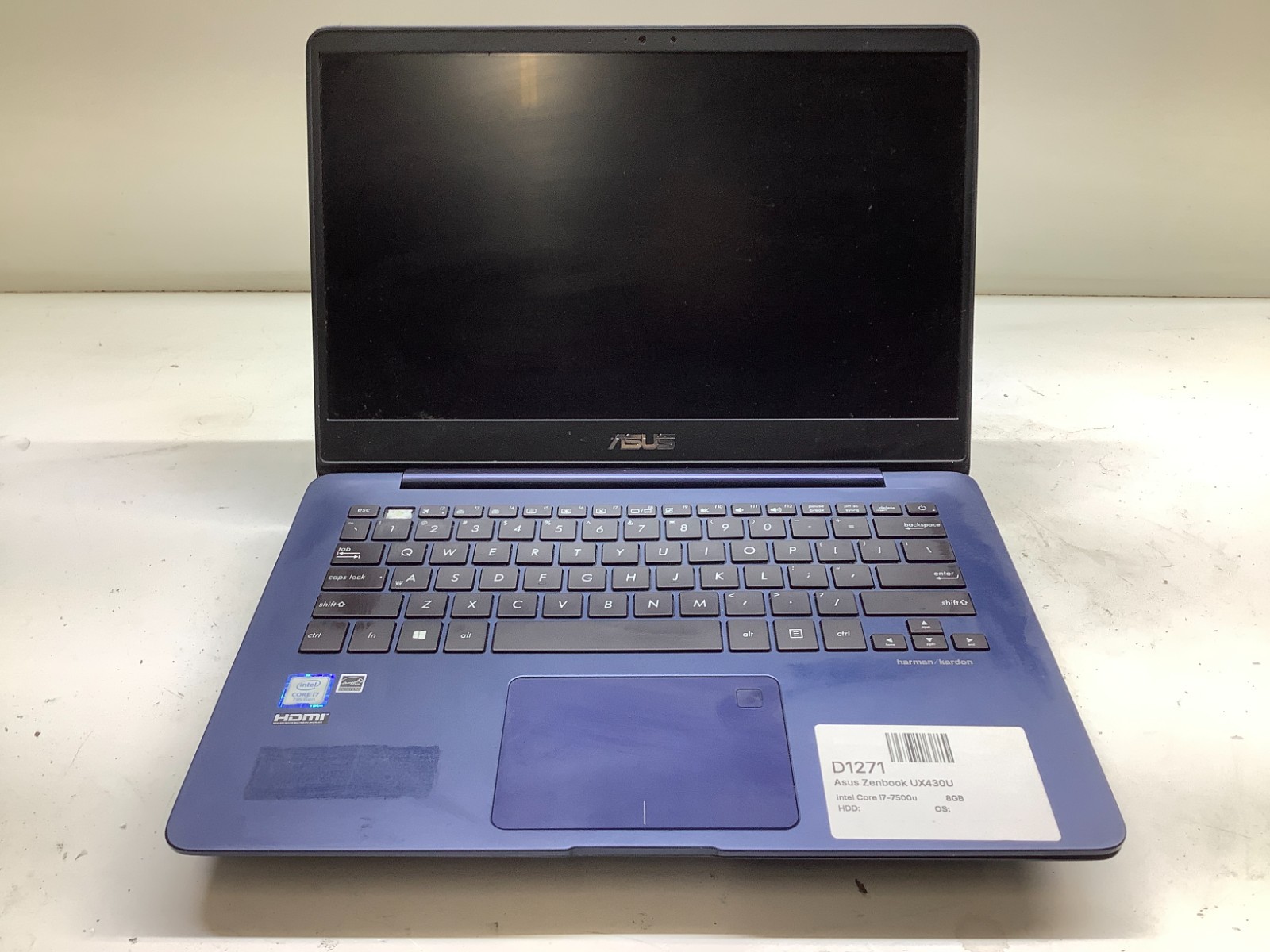 Asus Zenbook UX430U Intel Core i7-7500u 2.7GHz 8GB NO HDD