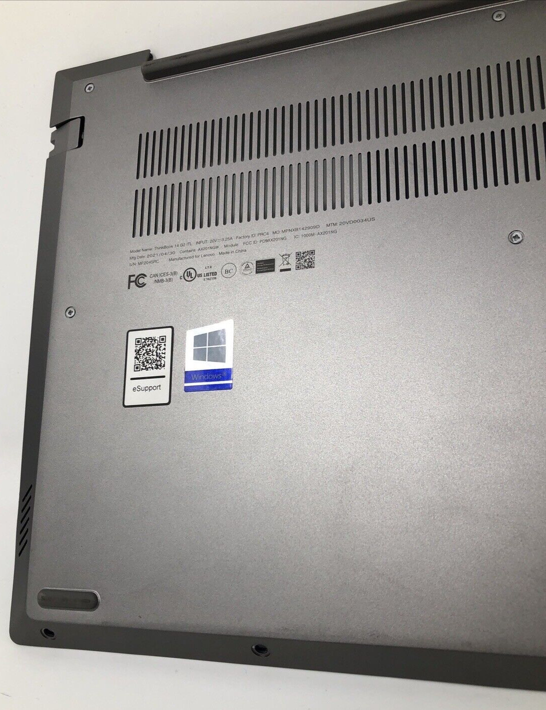 Lenovo ThinkBook 14 G2 ITL Bottom Cover