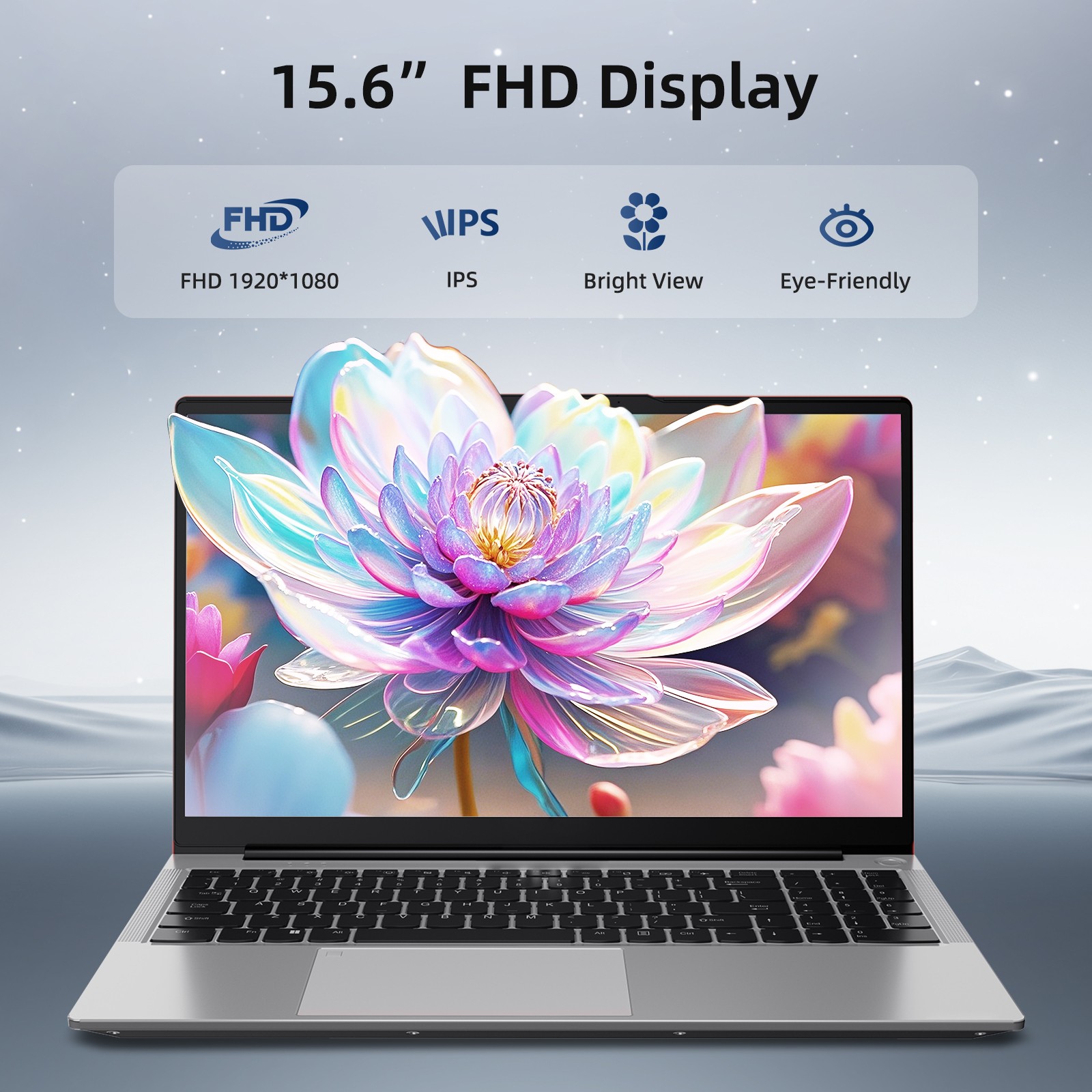 15.6 IPS FHD Laptop Intel Pentium Quad Core N100 Backlit Kb Fingerprint 3.4GHz
