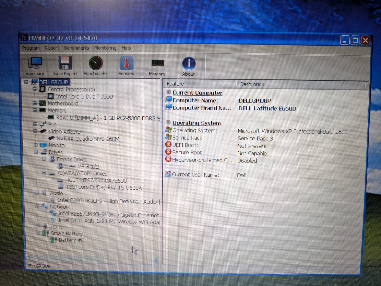 DELL LATITUDE E6500 | Core 2 Duo T9550 1GB RAM 500GB HDD | NVIDIA 160M | Win XP