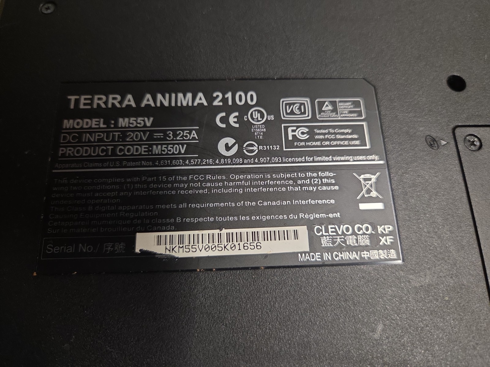 Terra Anima 2100 Retro Laptop Clevo M55V Celeron M BIOS Boots