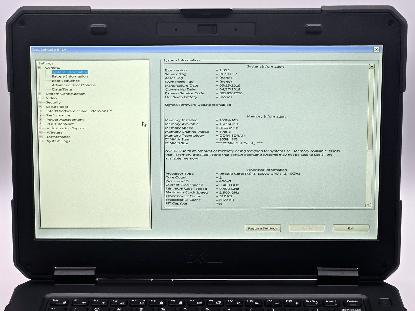 Dell Latitude 5414 Rugged 14″ FHD Touch I5-6300U 512GB SSD 16GB W10P RGB *READ*