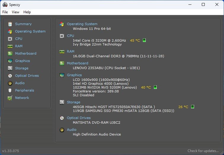 Lenovo ThinkPad T430s i5 128GB SSD + 500GB HD 16GB RAM NVIDIA HD+ Win11P Grade A