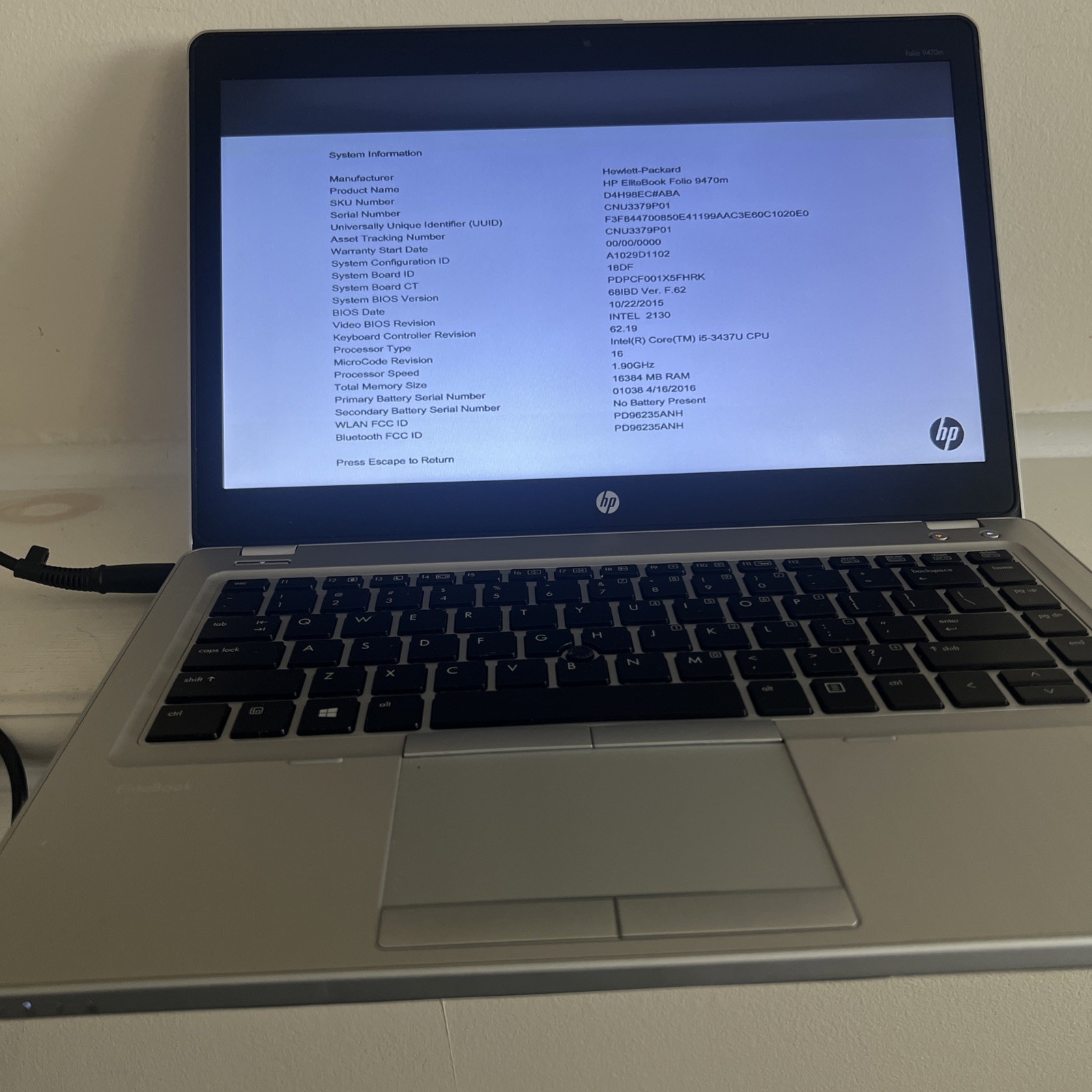 HP EliteBook Folio 9470m 14″ Laptop Intel Core i5 16GB RAM 128GB SSD Windows 11