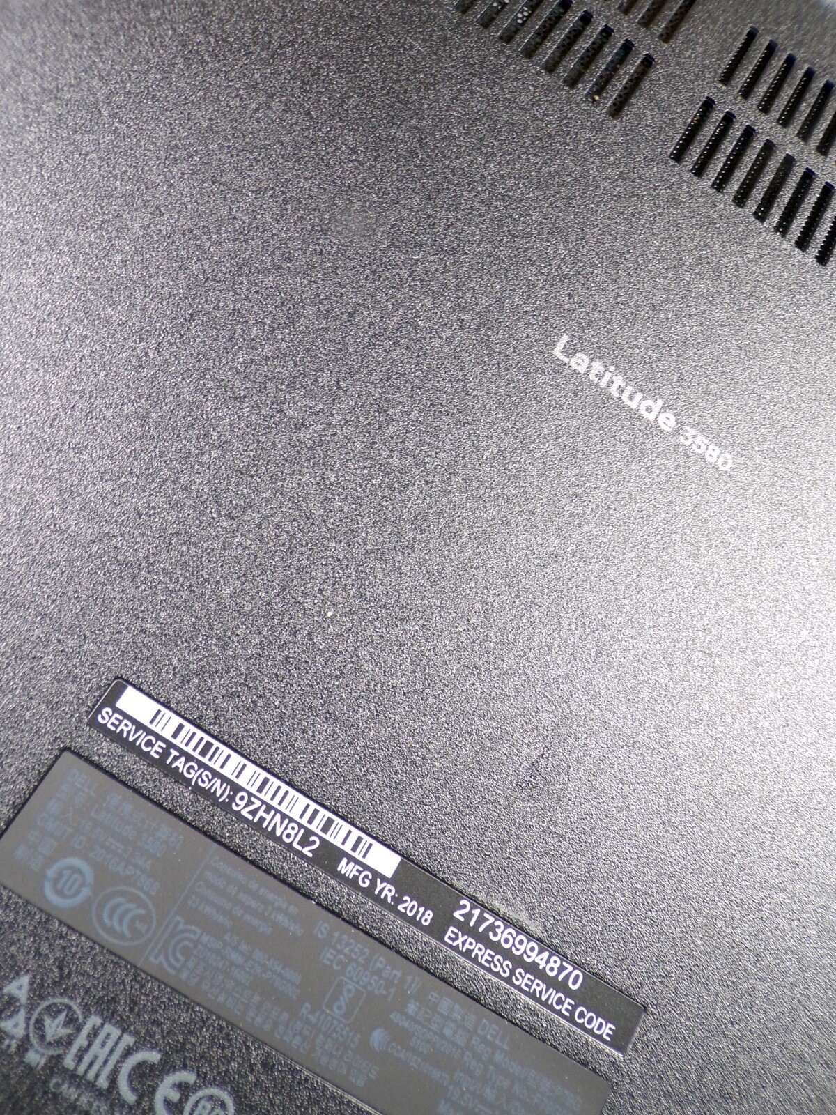 DELL LATITUDE 3580 INTEL CORE I3-6006U 2.00GHZ 8GB RAM **BIOS L0CKED **NO HD