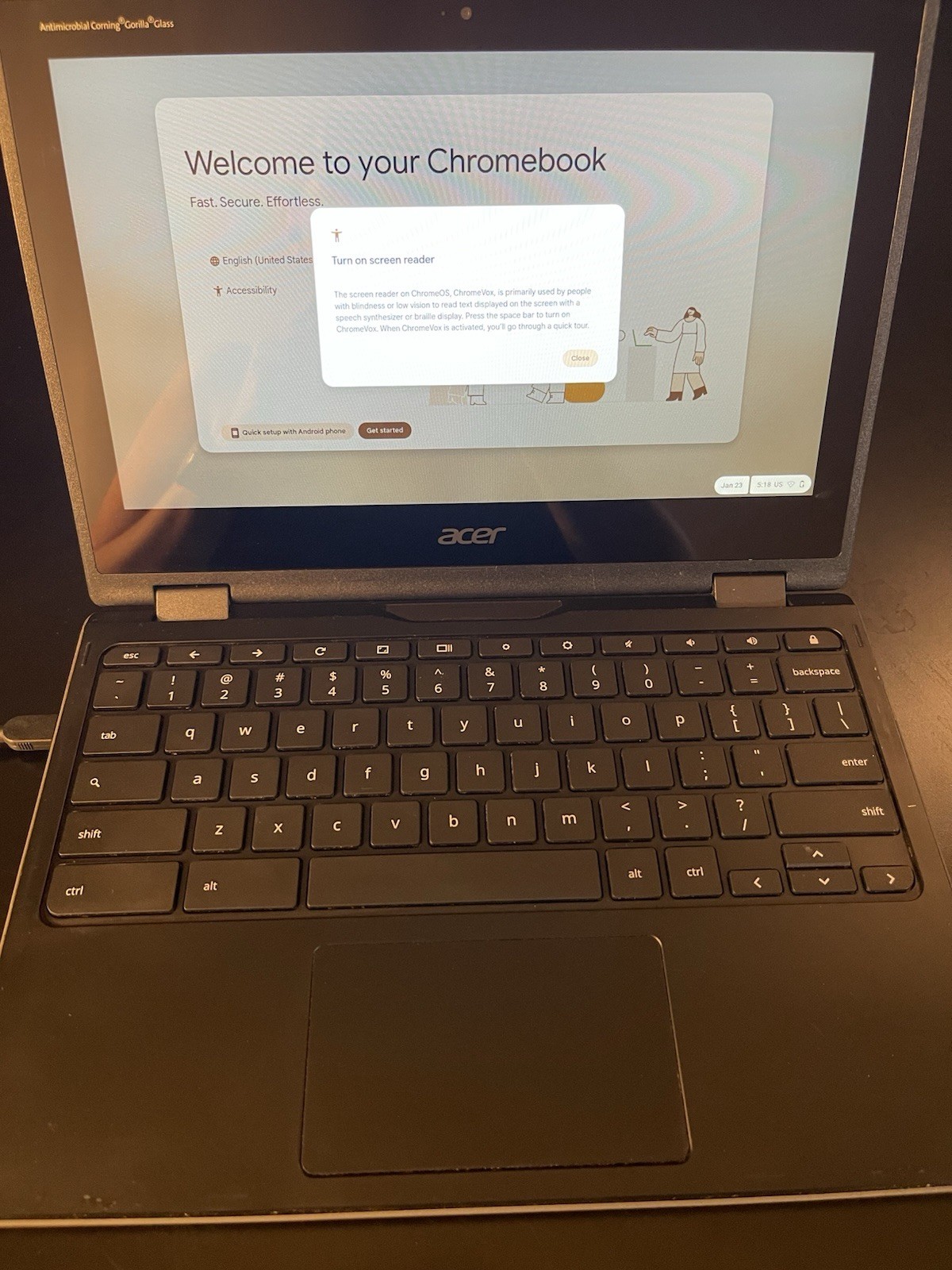 Acer Chromebook/Tablet R752T 4GB 32GB Model N18Q6 Laptop Black No Charger