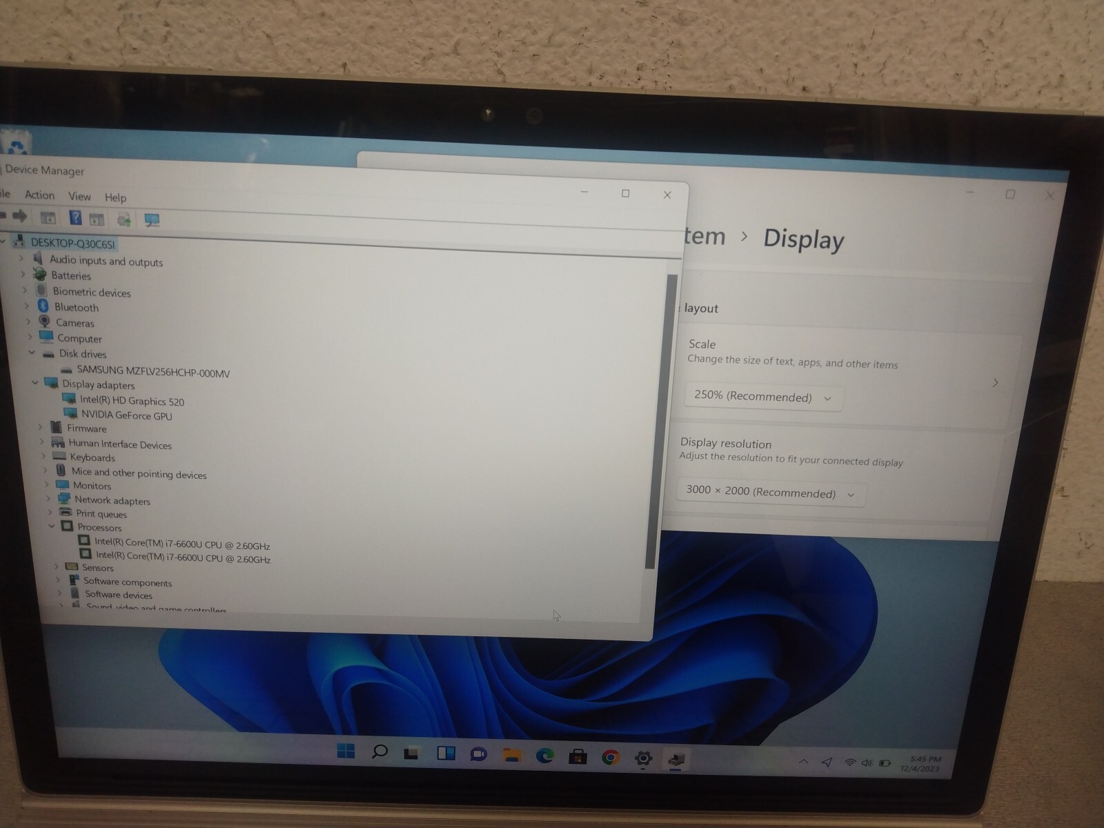 Microsoft 1703 Surface Book TOUCH Intel Core i7-6600U 2.6GHz 8GB 256GB SSD Win11
