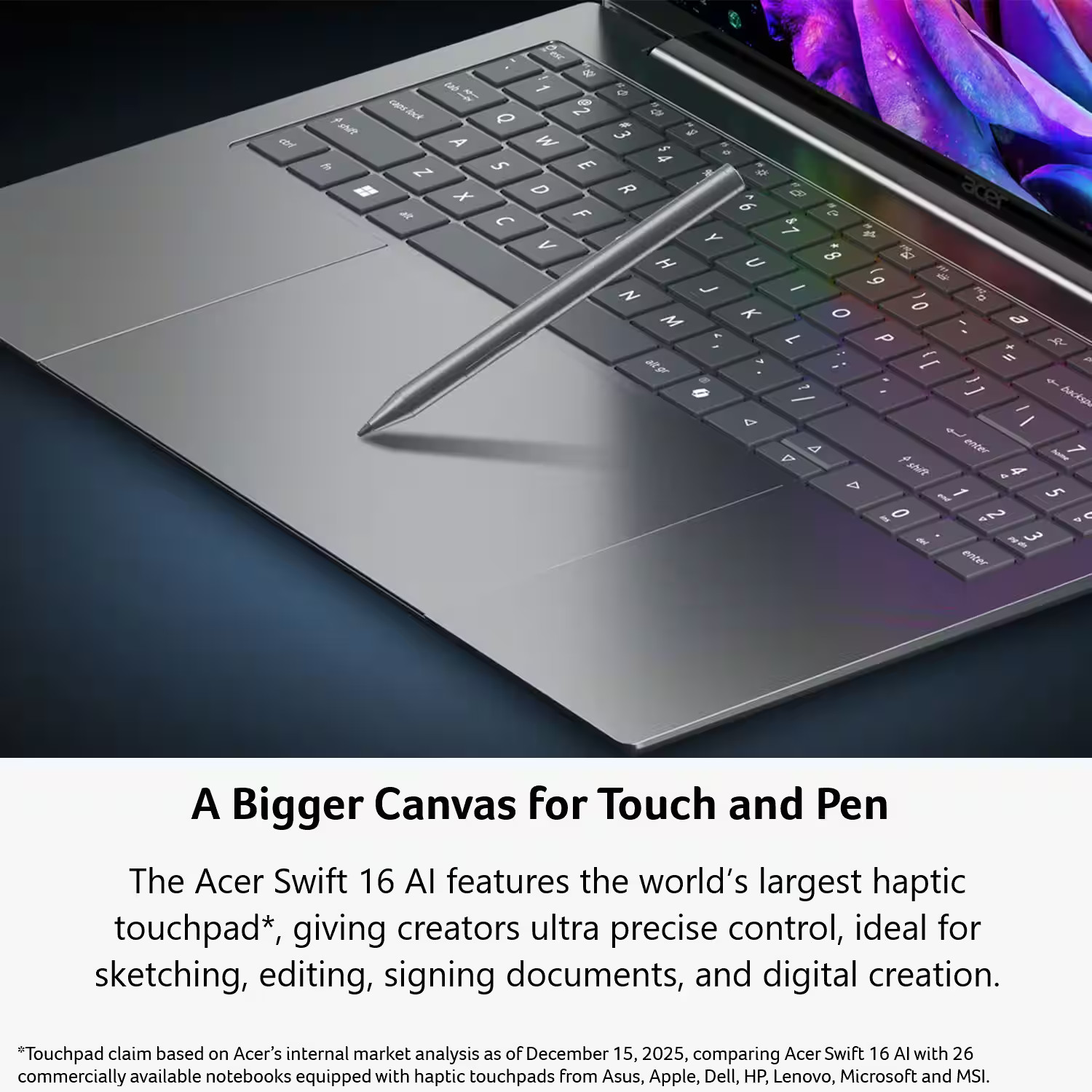 Acer – Swift 16 AI – Copilot+ PC – 16″ 3K OLED Touchscreen Laptop – Intel Cor…