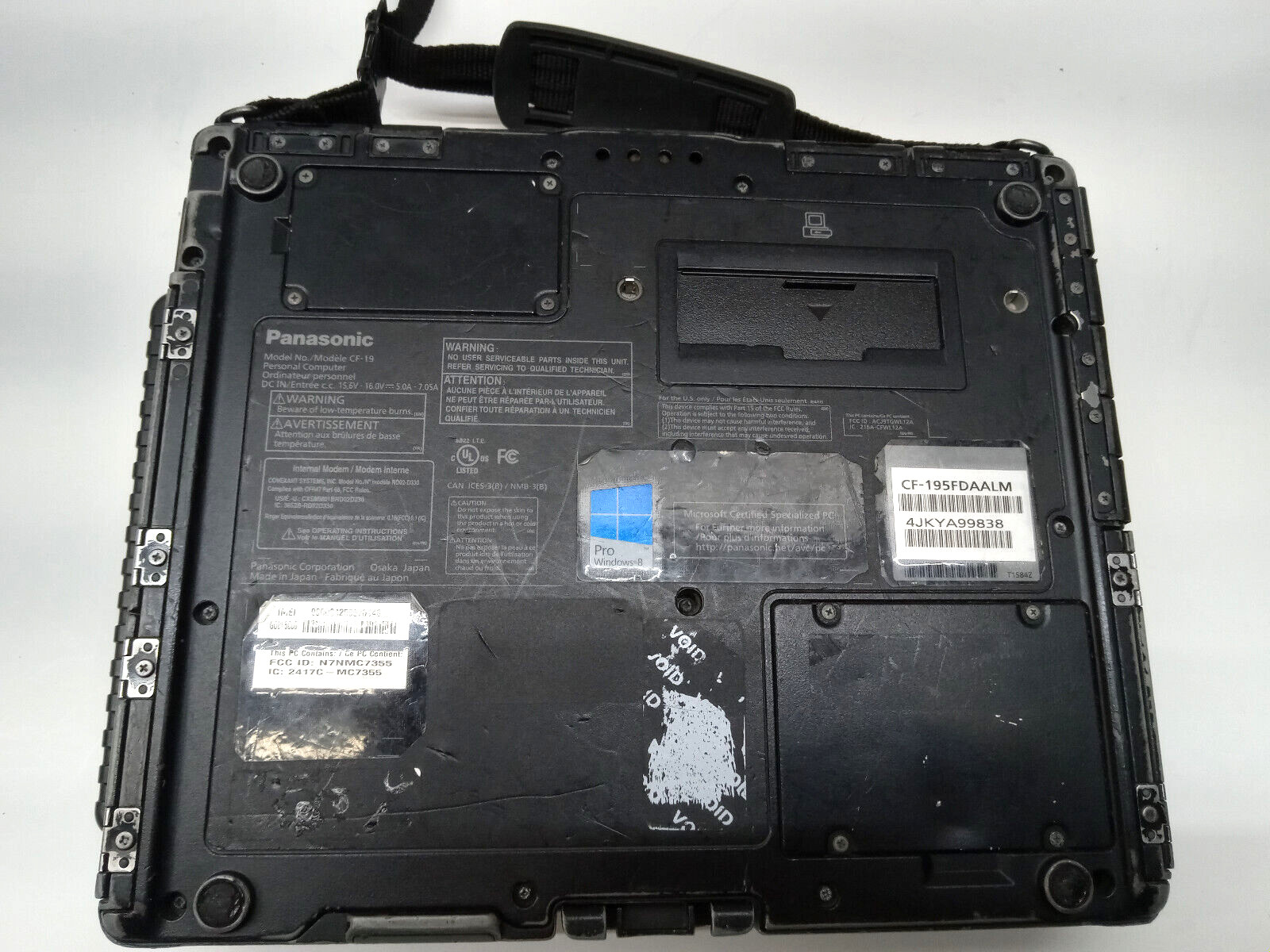 Panasonic Toughbook RUGGED CF-19 MK7 i5-3340M 2.70GHz 256 SSD/8AM WIFI BLUETO