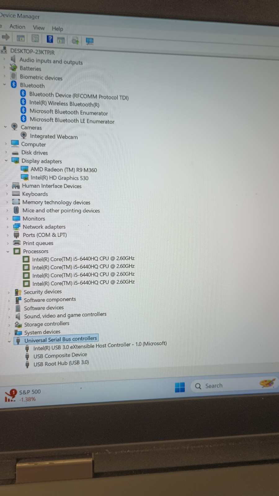 Precision3510 Gamer w/charger.Hybrid Gfx.i5-6440HQ(4cores)16GB.128GB M.215.6″FHD
