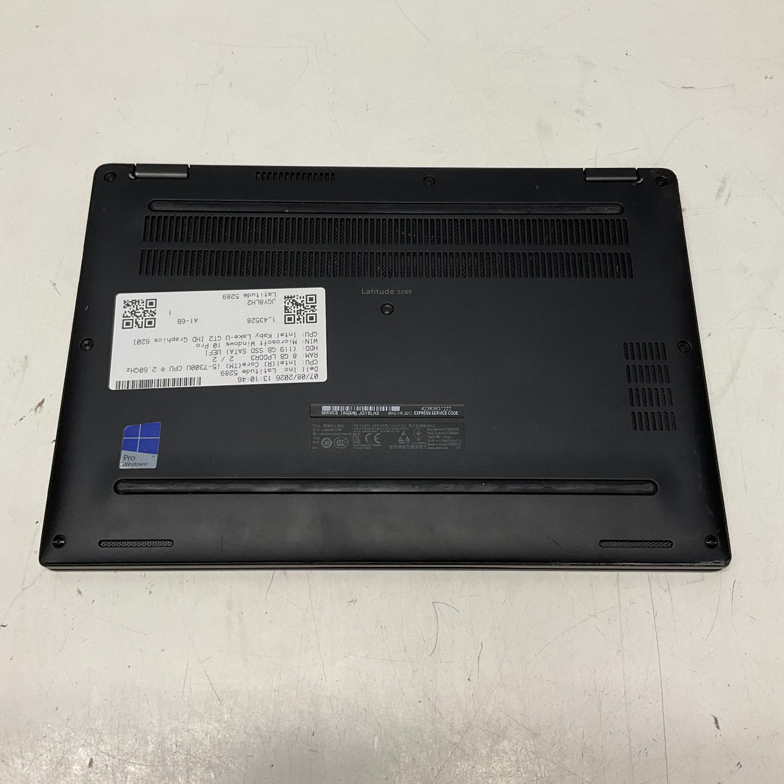 Dell Latitude 5289 Intel i5-7200U @ 2.5GHz 8GB 128GB Windows 10 Pro Laptop