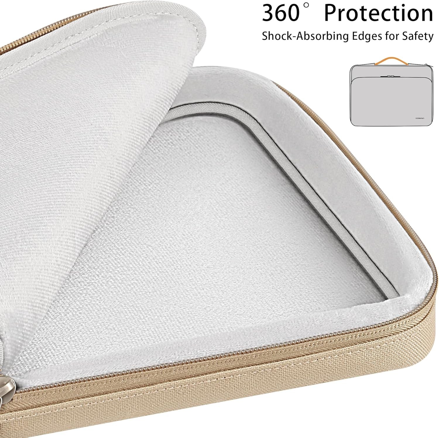 15.6 inch Laptop Case with Handle for 15 inch MacBook Air/Pro Laptop Case Beige