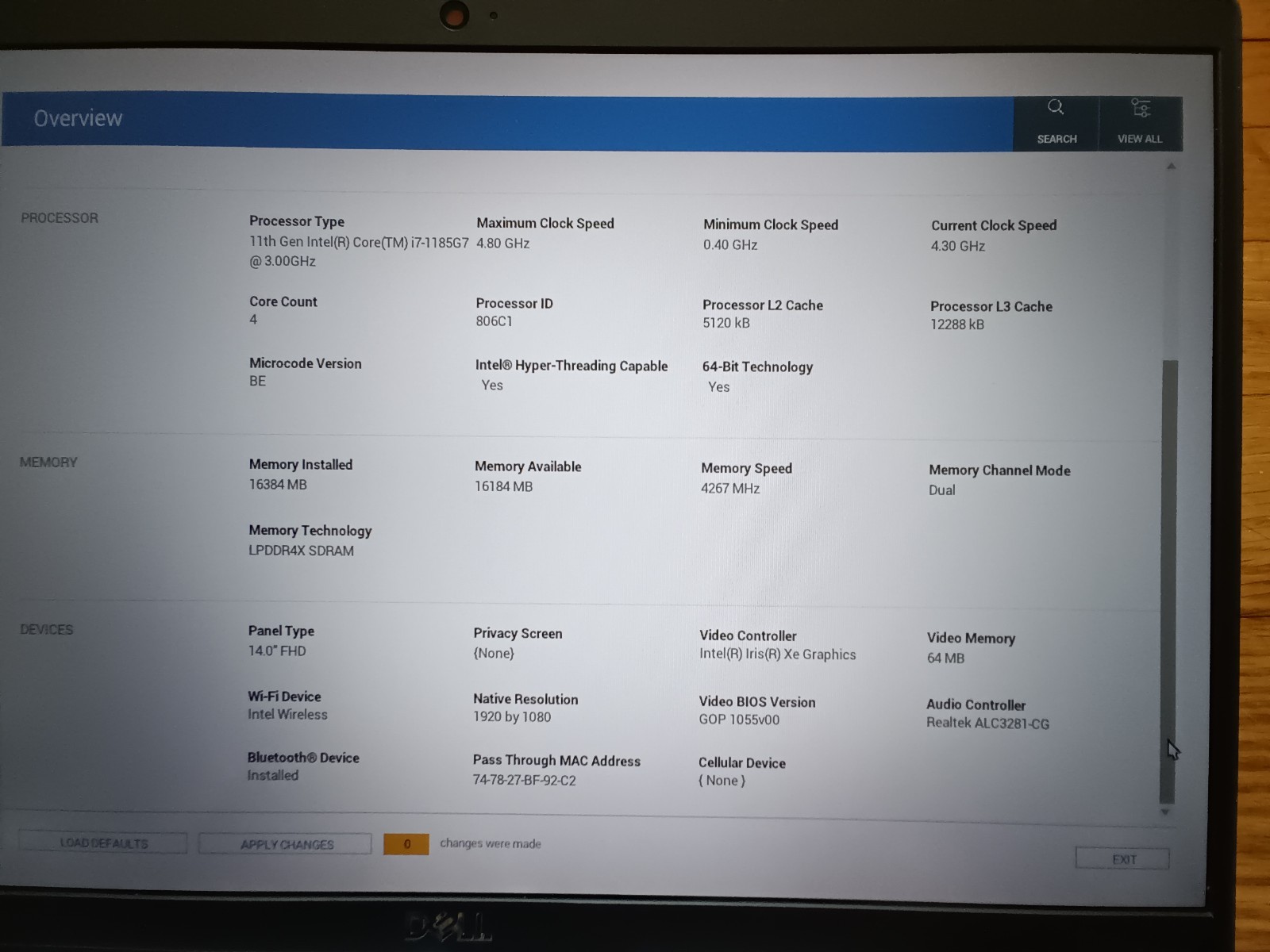 Dell Latitude 7420 i7-1185G7 16GB 256GB SSD FHD Win11 Pro WiFi 6