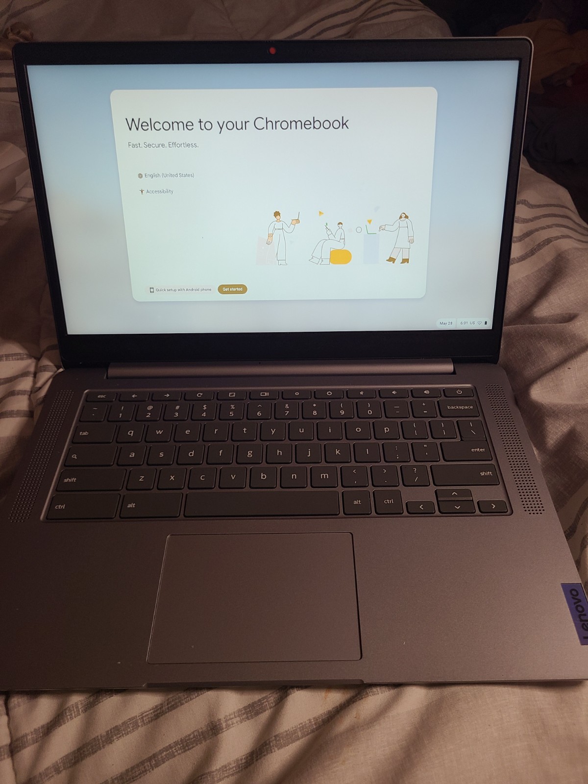 Lenovo Chromebook 14″ Intel Celeron Laptop Chrome OS Gray, Wi‑Fi Webcam