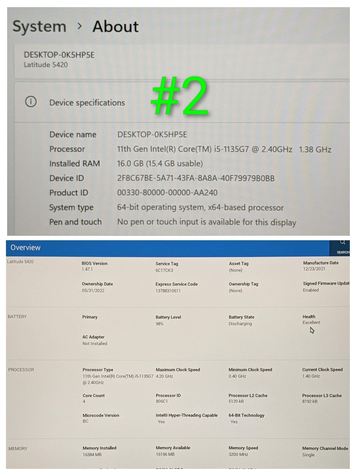 Dell Latitude 5420 14″FHD Core i5-11th Gen 2.4GHz 16GB 256GB SSD W11Pro +Charger