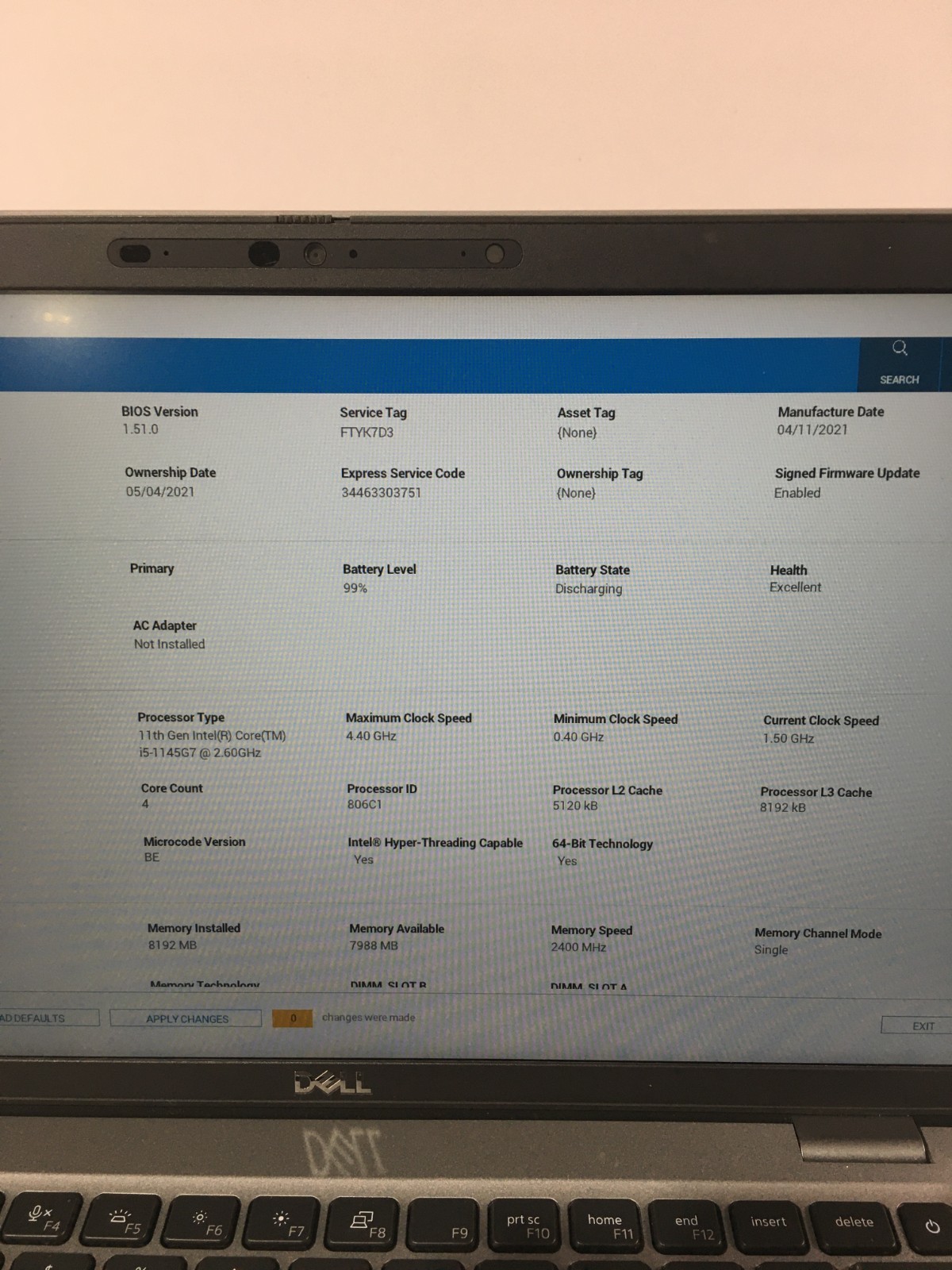 @A/X Dell Latitude 5420 Laptop Intel Core i5-1145G7 2.4GHz 8GB 256GB SSD W11P