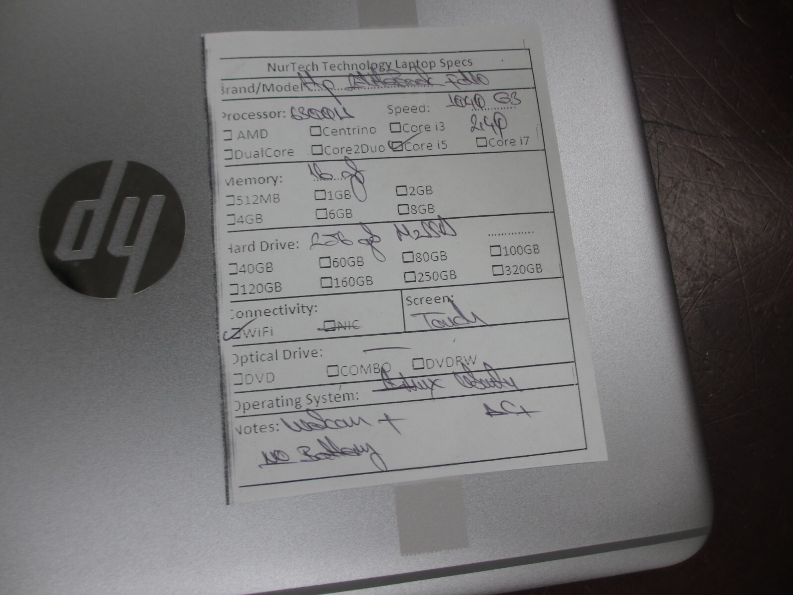 HP EliteBook Folio 1040 G3 i5 2.40Ghz 16GB 256GB M2SSD Laptop w/ AC No Battery##