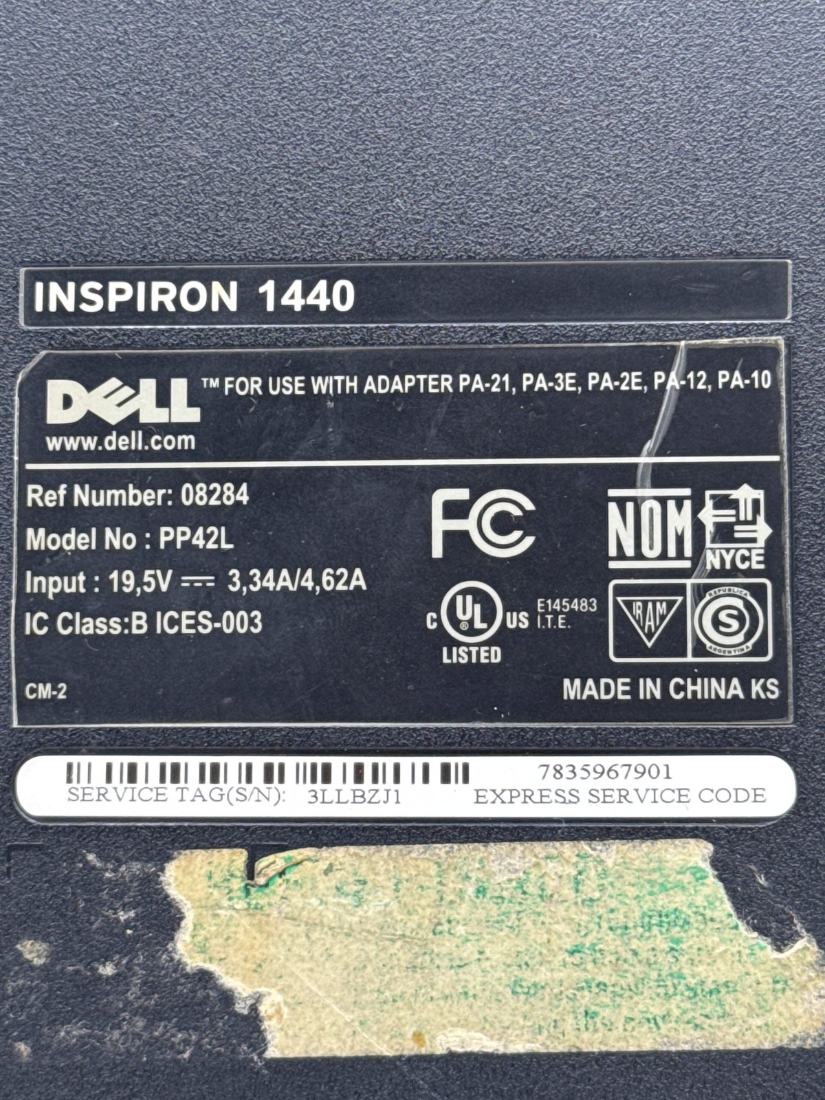 Dell Inspiron 1440 14″ Laptop Intel Pentium Dual-Core – No Power