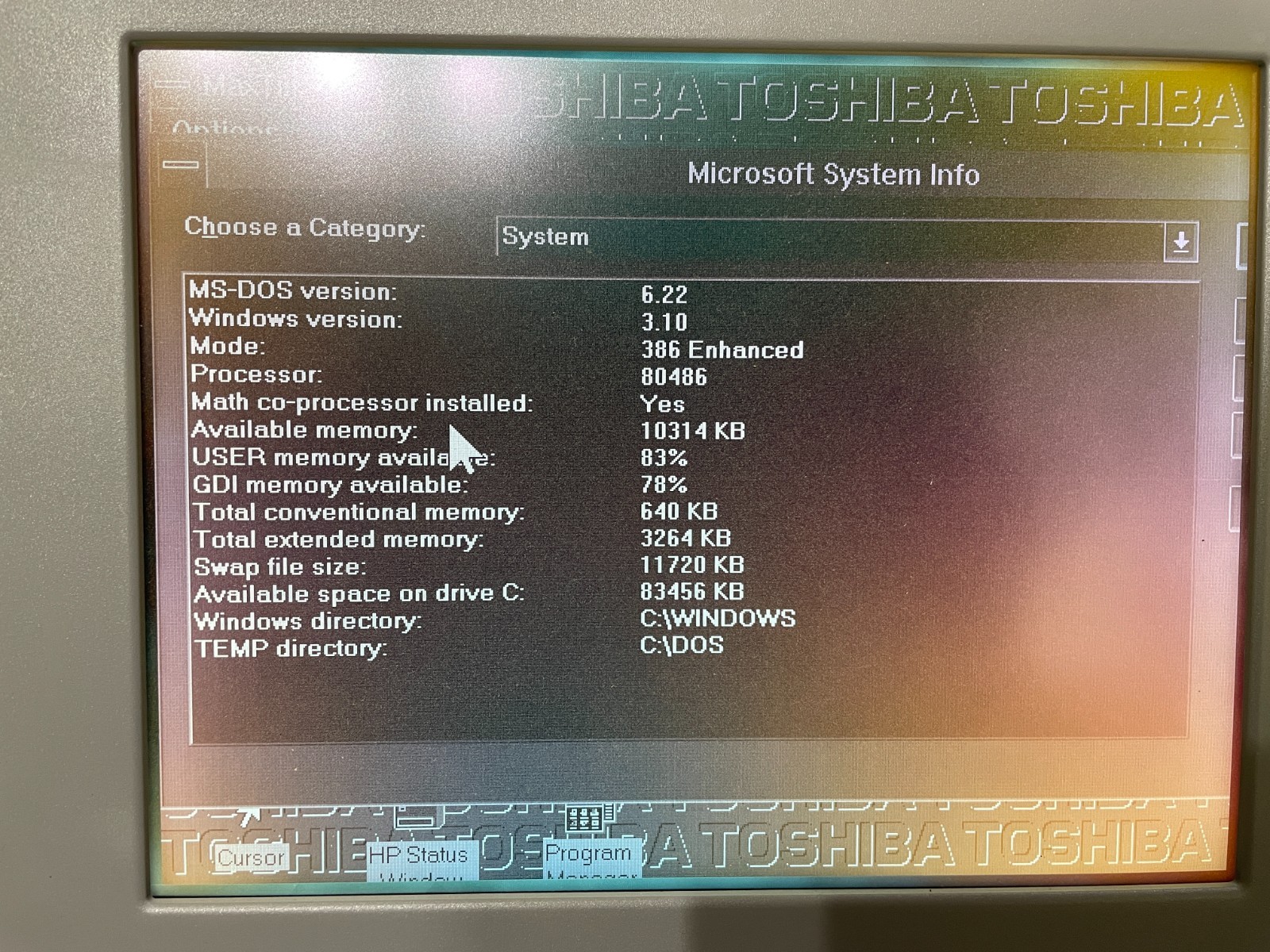 Toshiba Satellite T2105 Laptop ~ 486DX2 CPU ~ Monochrome 4MB RAM ~ Bad Floppy