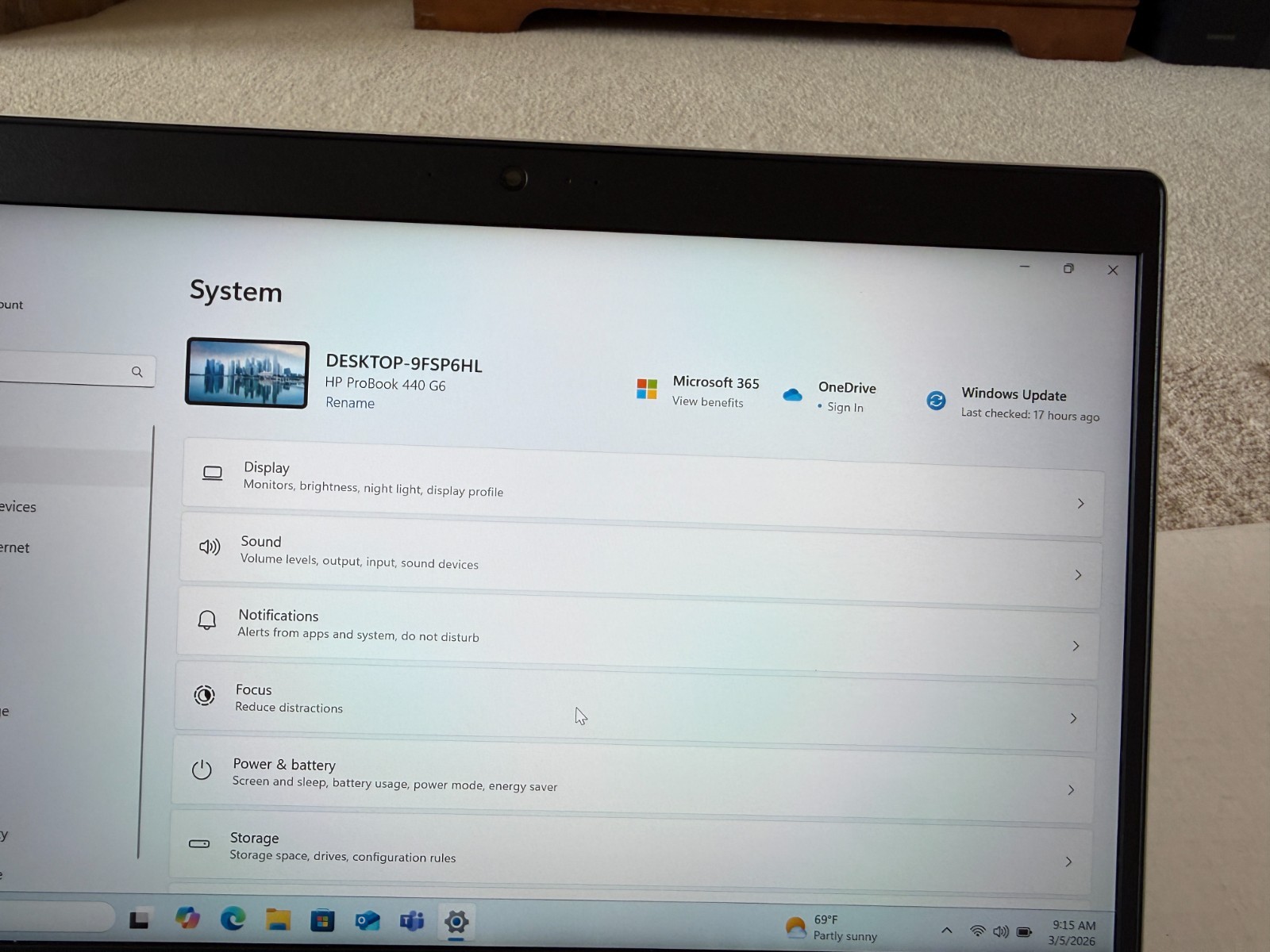 HP ProBook 440 G6 laptop Intel Core I7-8565U 1.80GHz, 8GB RAM 128 GB SSD