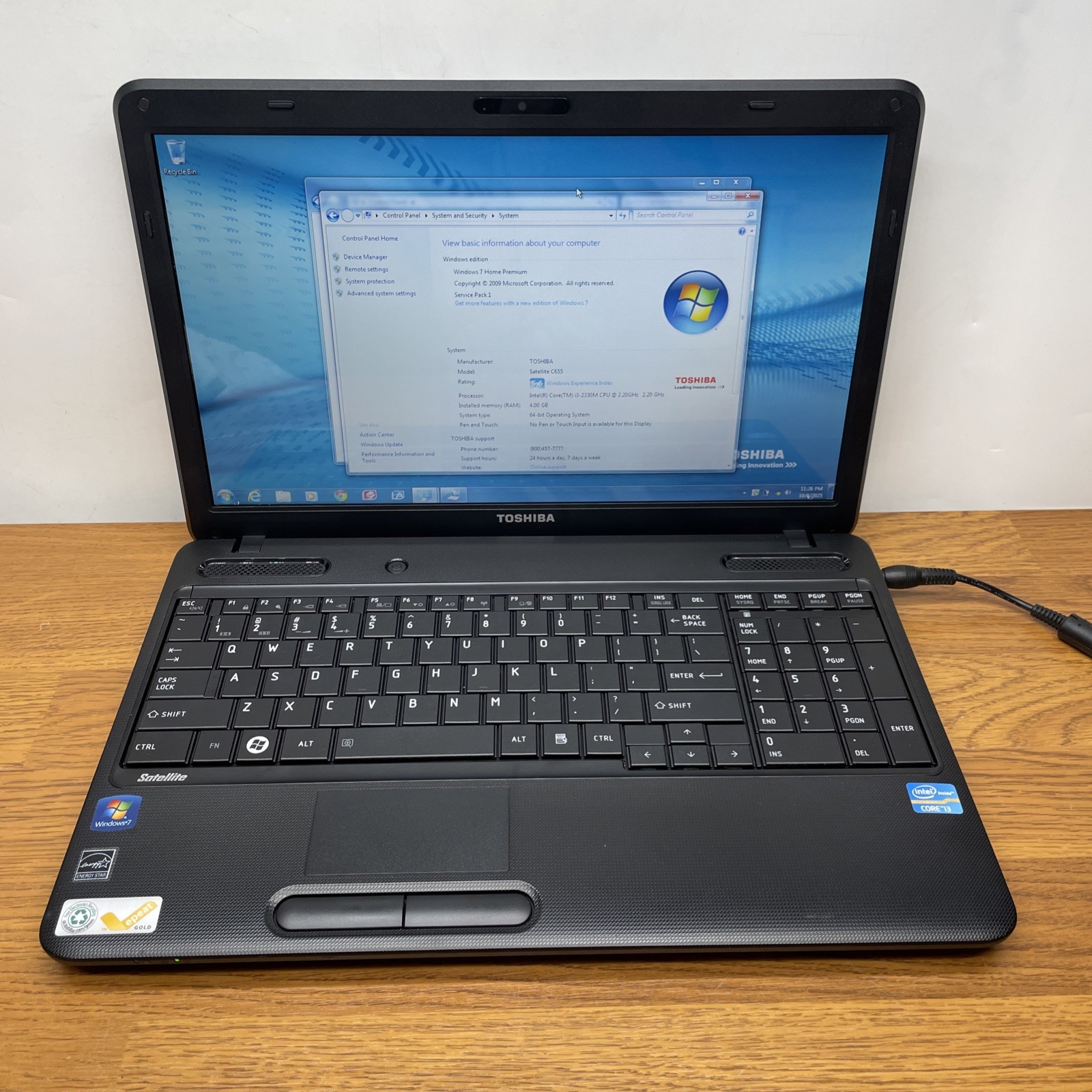 Toshiba C655-S5305 i3-2330M 4GB RAM 320GB HD 15” Windows 7 No Battery