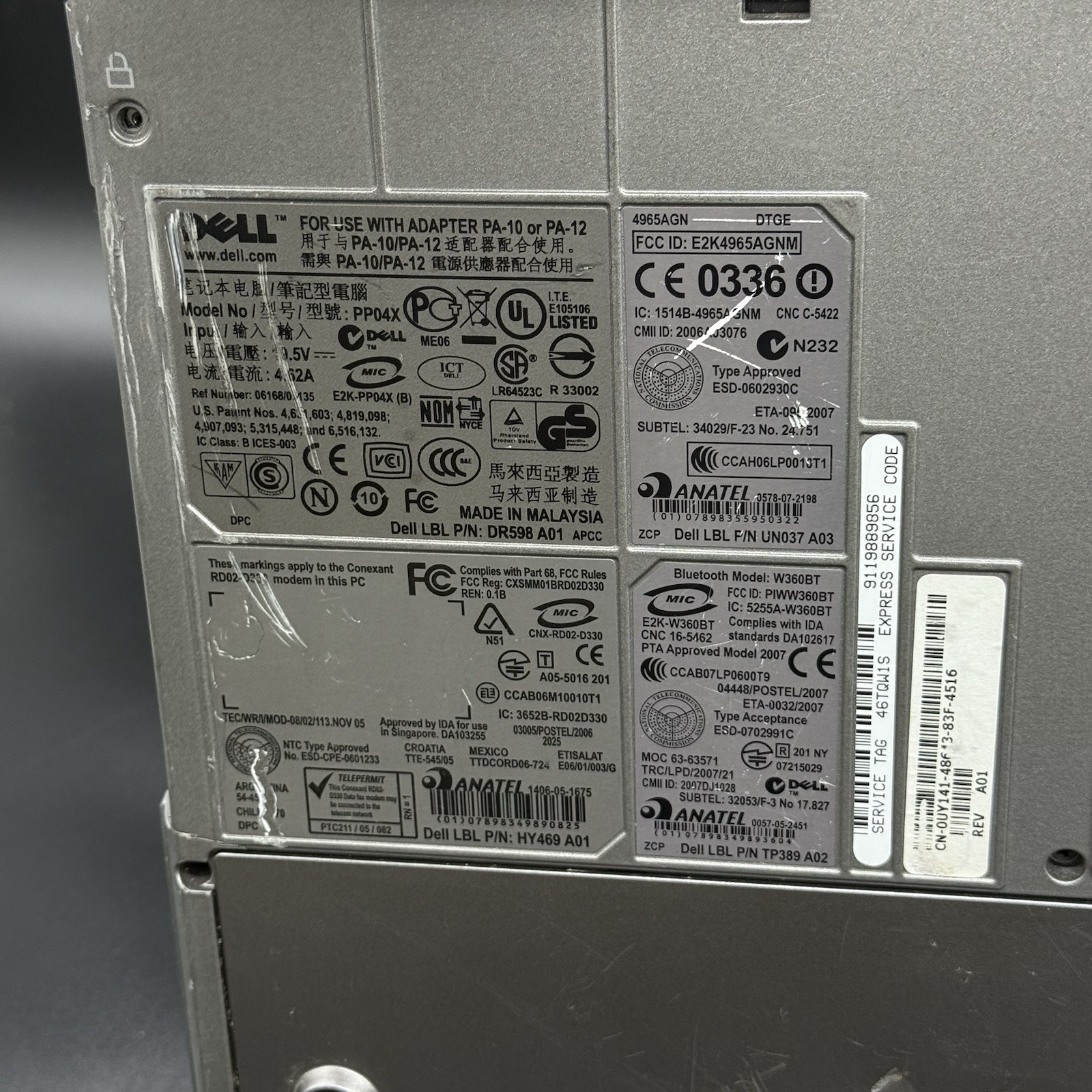 Dell Latitude D830 Laptop Notebook Computer For Parts Repair Salvage PP04X