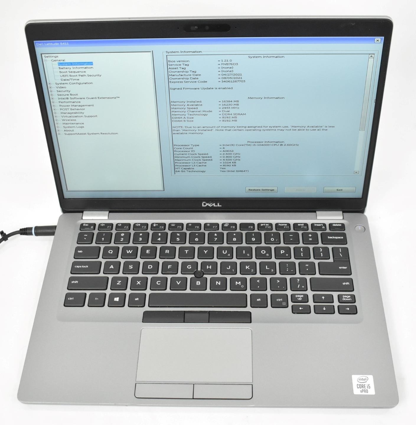 Dell Latitude 5411 Laptop i5-10400H 2.6GHz 16GB 256GB SSD No OS *See Details*