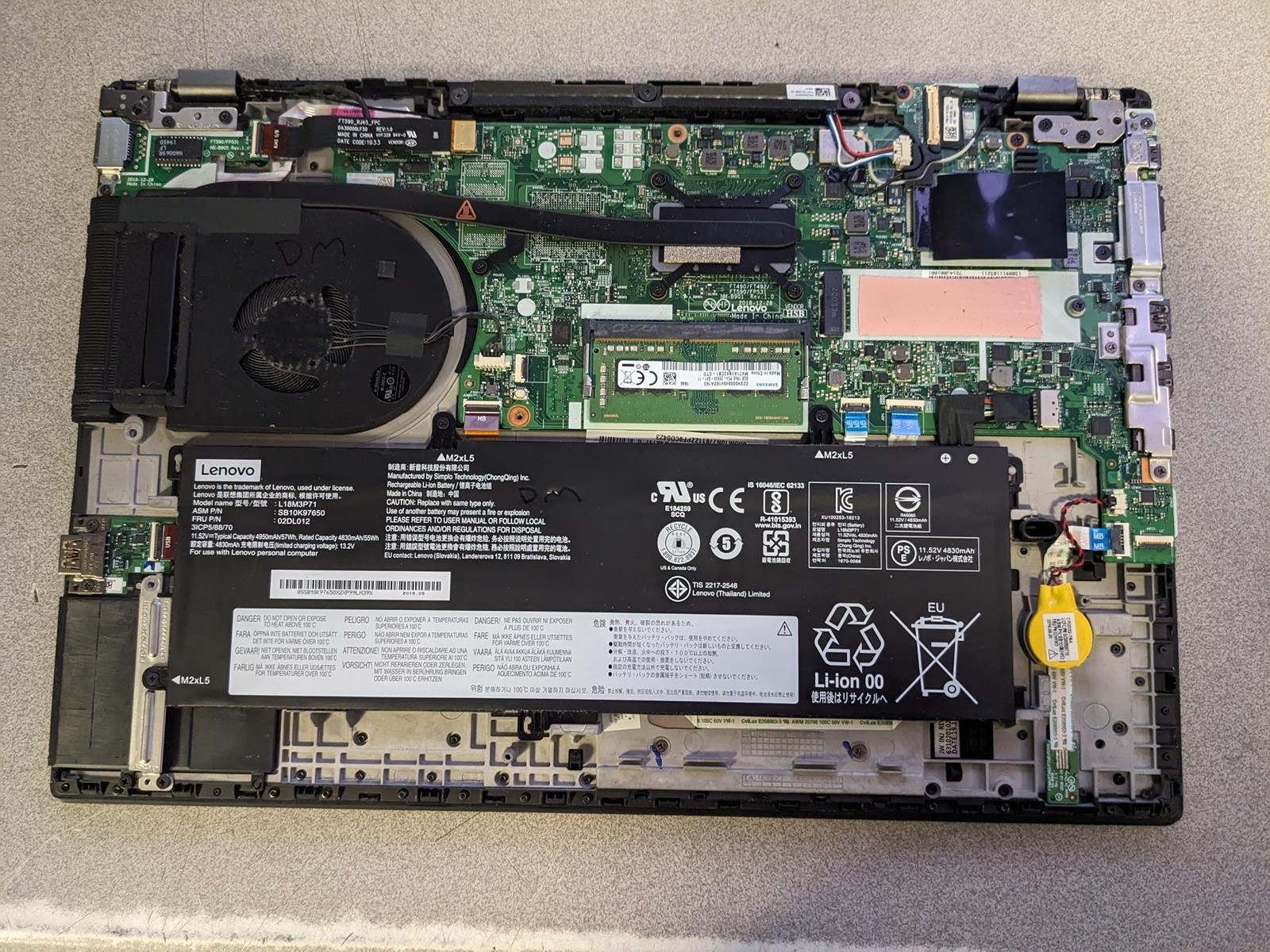 LENOVO THINKPAD T590 i7-8565U @ 1.80GHz, 16GB RAM, NO HDD/OS – (FOR PARTS)