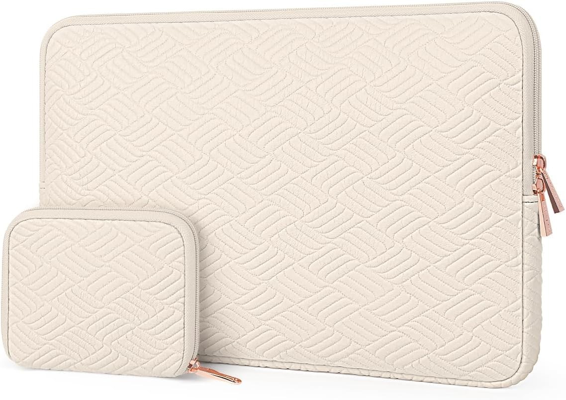 White Water-Resistant Laptop Sleeve Case for 15″ MacBook Pro/Air & Dell XPS 15