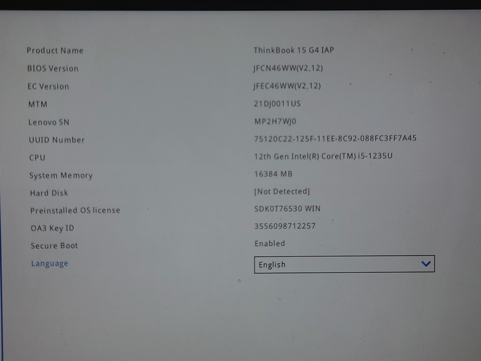 Lenovo ThinkBook 15 G4 IAP 15.6″ FHD Touch i5-1235U 16GB RAM No OS/SSD *PARTS*