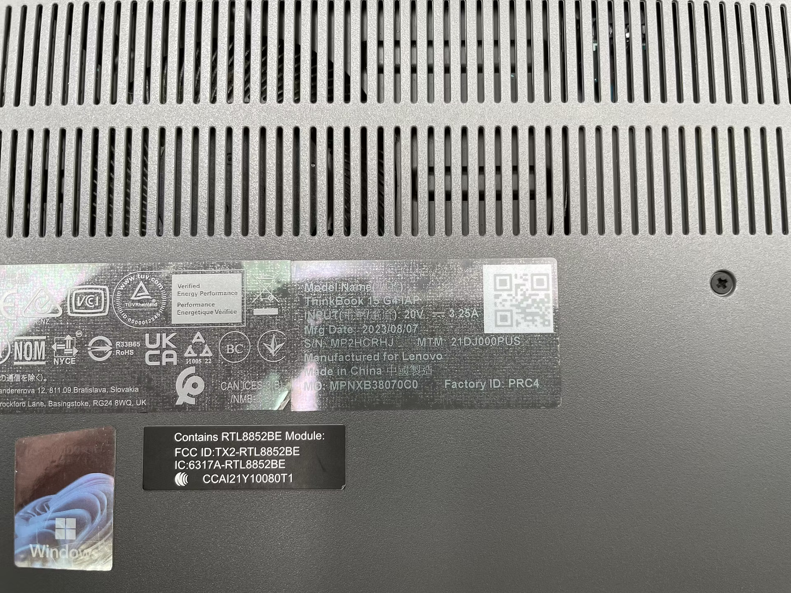 Lenovo ThinkBook 15 G4 IAP Used 15.5″ (i5-1235U-16GB-256 GB NVMe)
