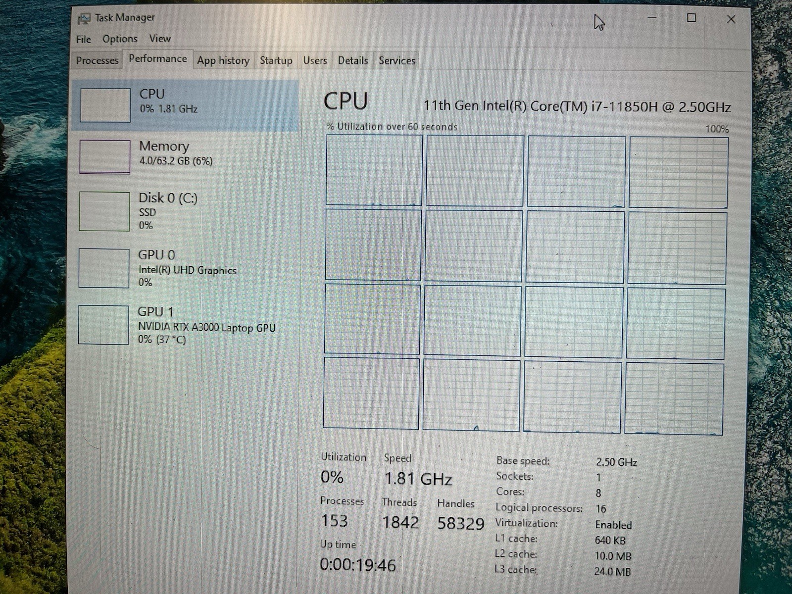 Dell Precision 7760 Core I7-11850H Nvidia RTX A3000, 64gb Ram, 1TB SSD