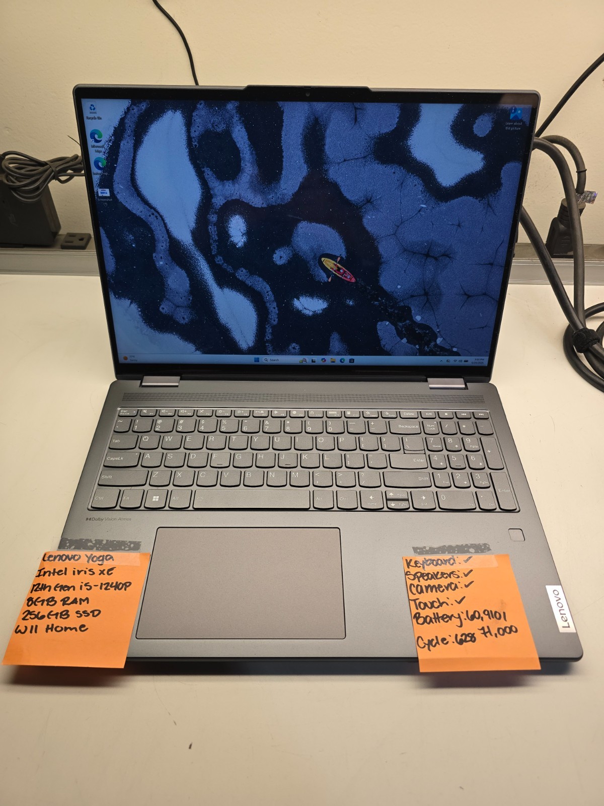 Lenovo Yoga 7 2-in-1 16″ 2.5K Touch Laptop Core i5-1240P 8GB RAM 256GB SSD Gray