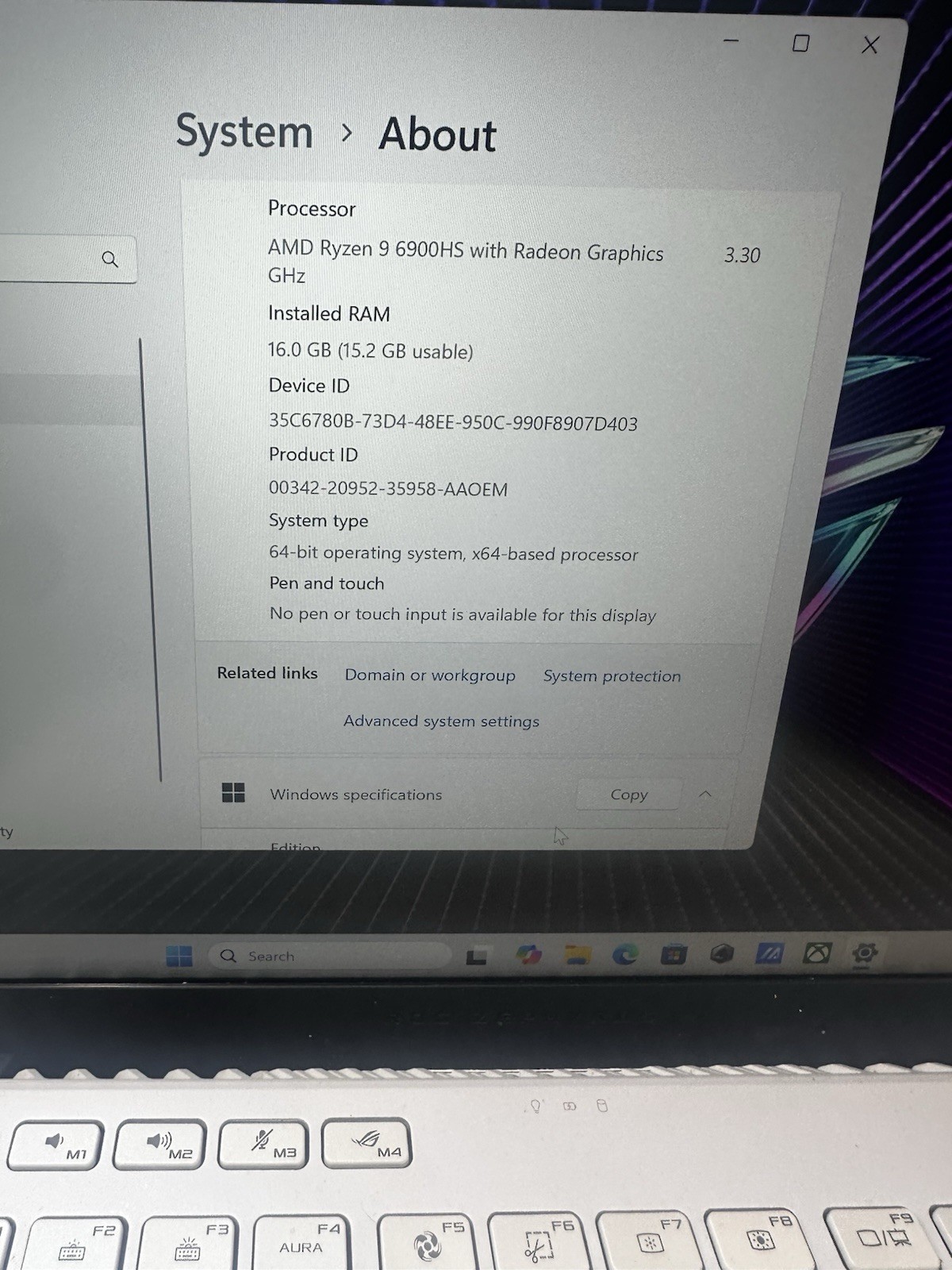 ASUS ROG Zephyrus G14 (GA402RJ) – Ryzen 9 6900HS – 16GB DDR5 – 1TB SSD