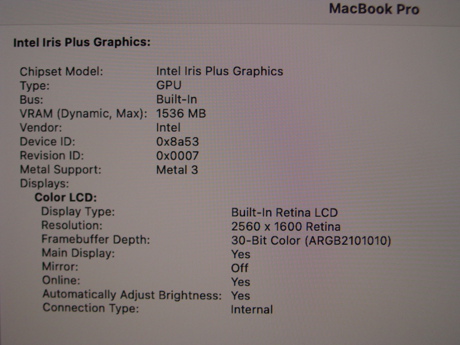 Apple MacBook Pro 13″ (2020) A2251/BTO i7-1068NG7 2.3GHz 32GB 512GB Sequoia +PA