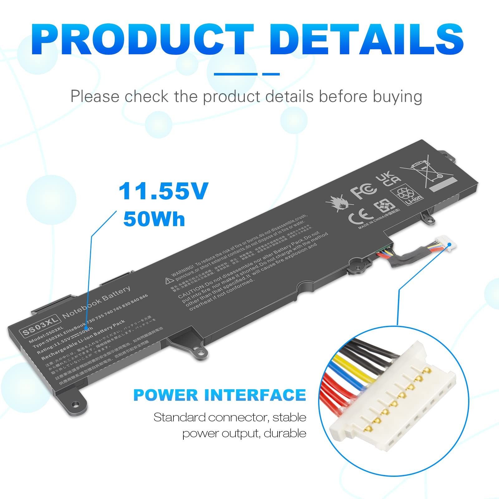 TREE.NB SS03XL Battery for HP EliteBook 840 G5 G6 730 735 740 933321-855