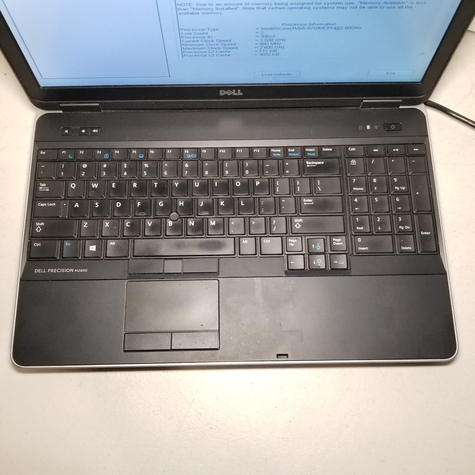 Dell Precision M2800 15.6″ i5 4210M 2.60GHZ 8GB RAM No HDD/SSD/OS! #69