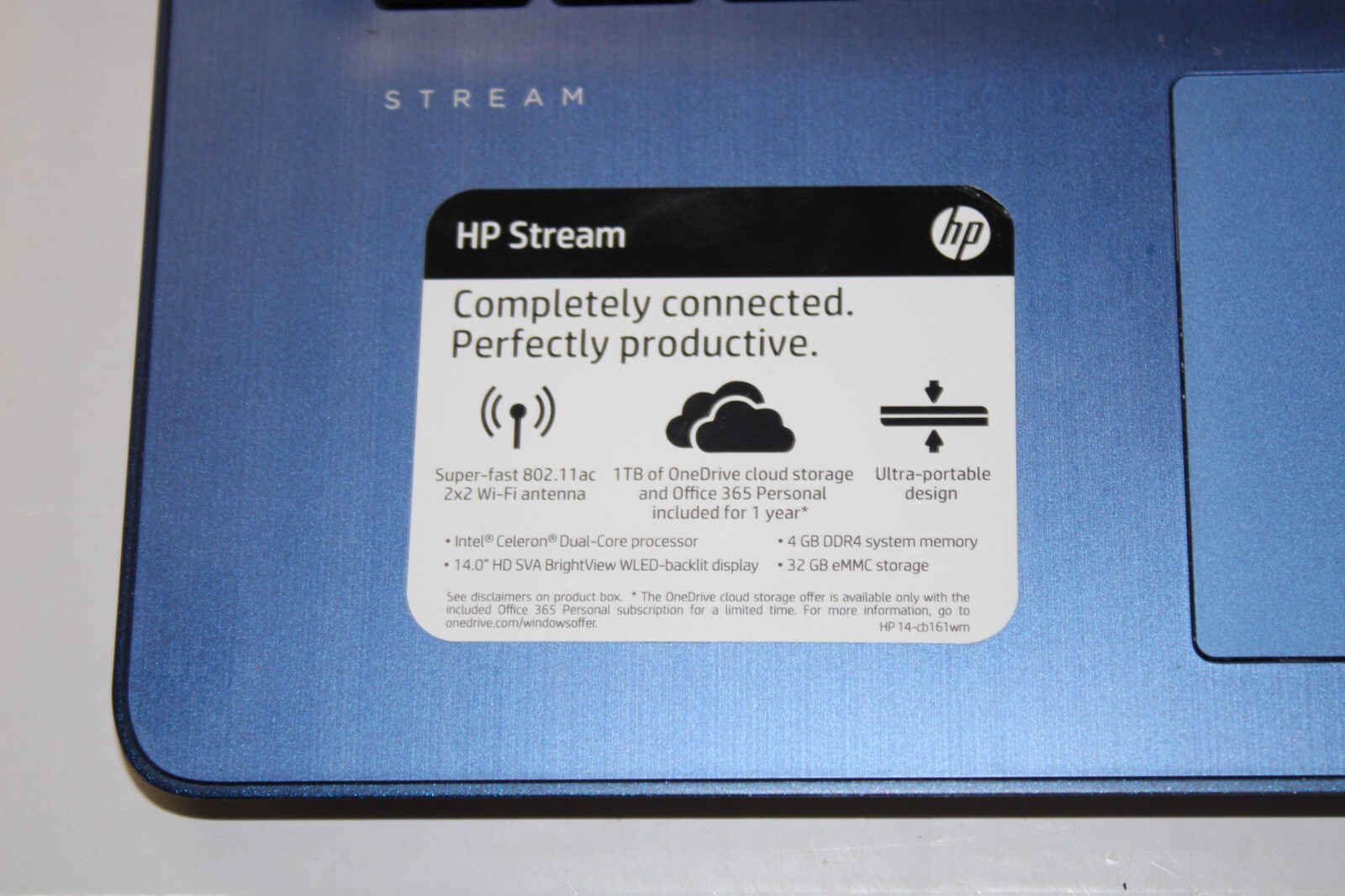 HP STREAM 14-CB161WM 32GB/4GB/1.6GHZ INTEL EMMC 14″ FREE SHIPPING